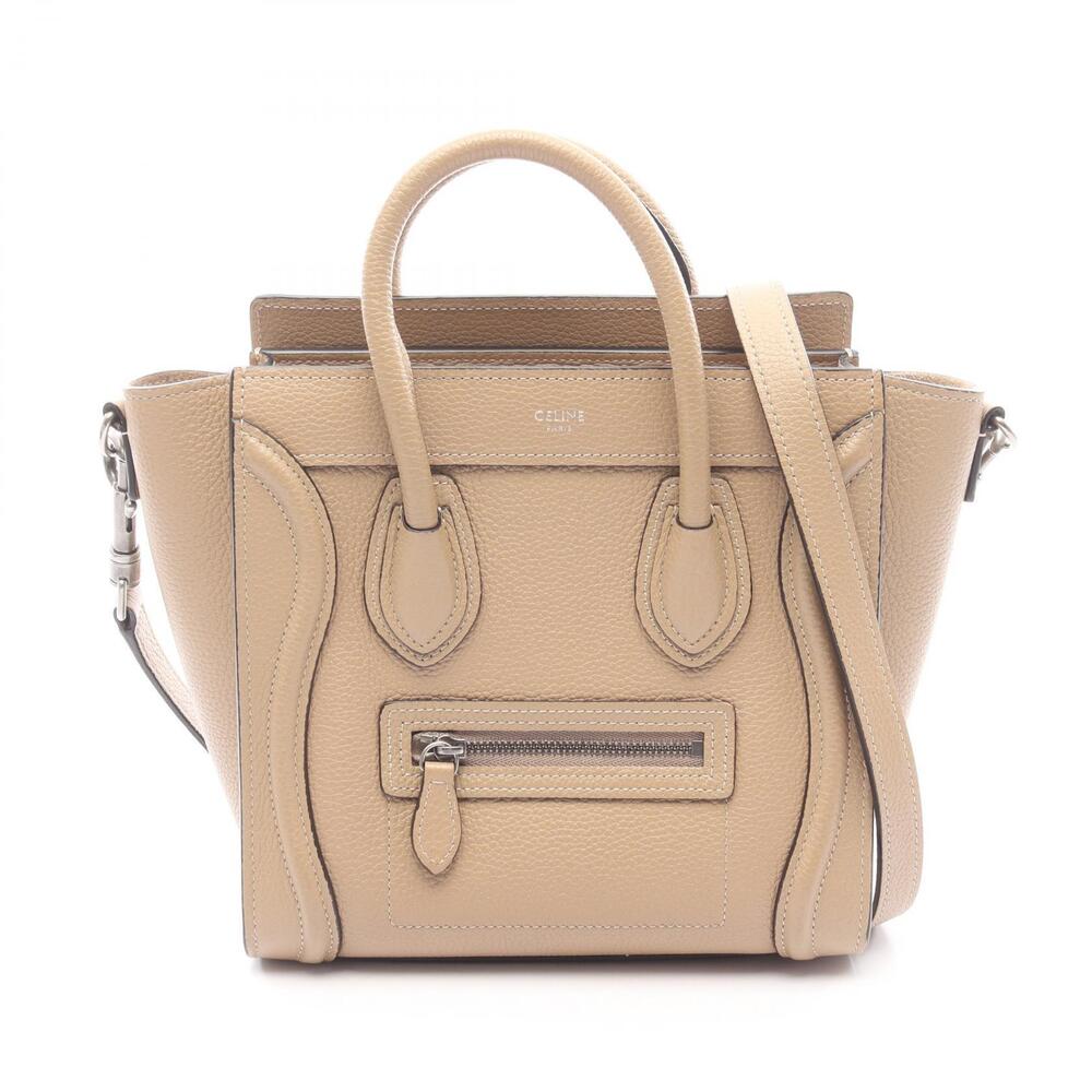 Celine Luggage Shopper Handbag Leather Beige Tan Brown